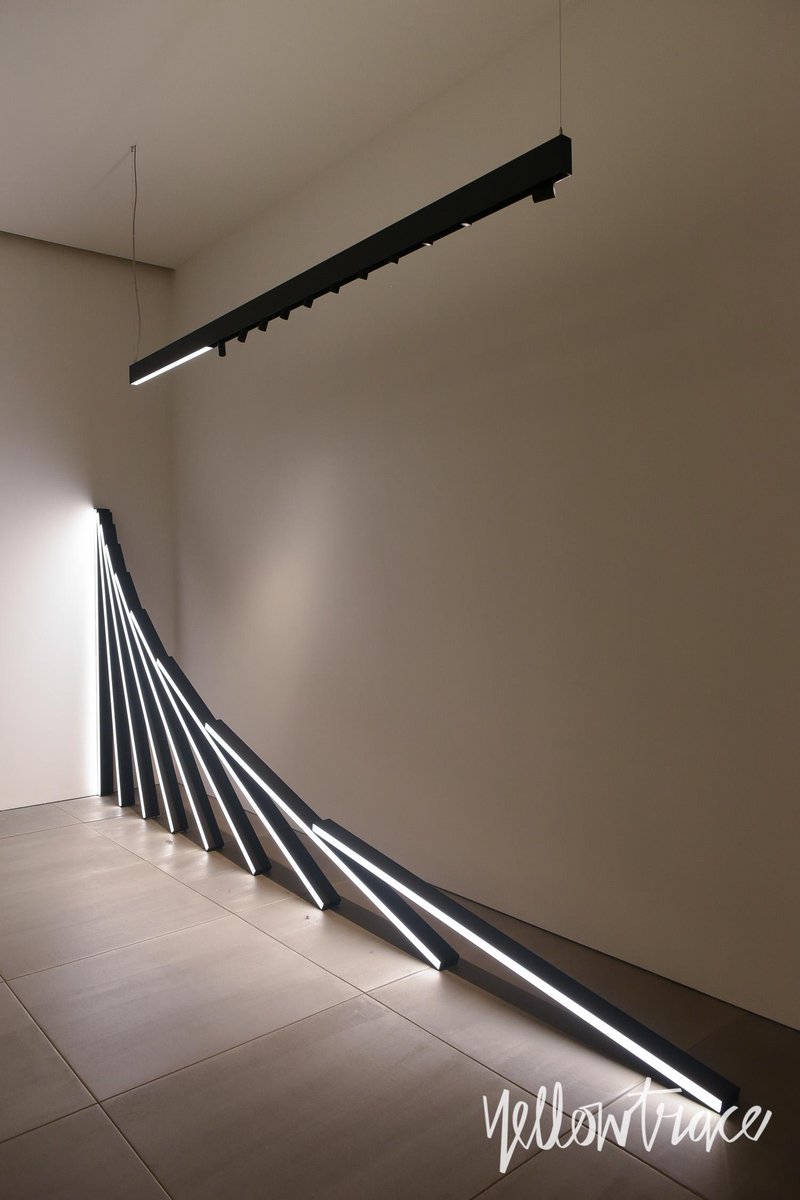 nannieinezhome's tweet photo. This #floslight display at #milandesignweek reminds us of a Dan Flavin! http://t.co/bDHsB3tXeu via cred: @yellowtrace http://t.co/vgC946LoOt