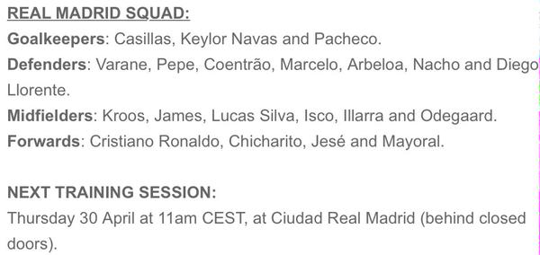 ISCO_FansIND's tweet photo. Skuad Real Madrid vs Almeria http://t.co/4gqCd0coxo