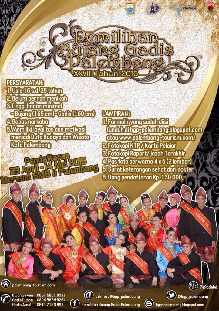 charrizka's tweet photo. Hallo JangDis Palembang, ikutilah pemilihan Bujang Gadis Palembang 2015. Yokk buruan daftar😊 http://t.co/3YenqzSTkb