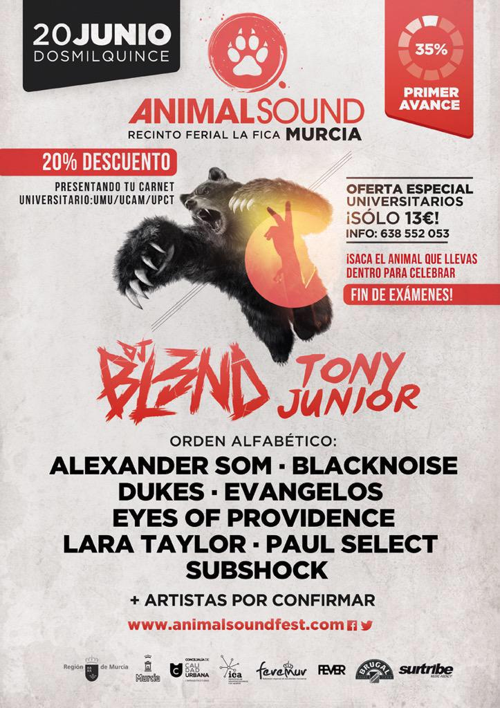 EntradasMurciaF's tweet photo. ¿No eres lo suficientemente fuerte para aguantar este festival? Vive @AnimalSoundFest , una experiencia única... http://t.co/q6xjp9DyLc