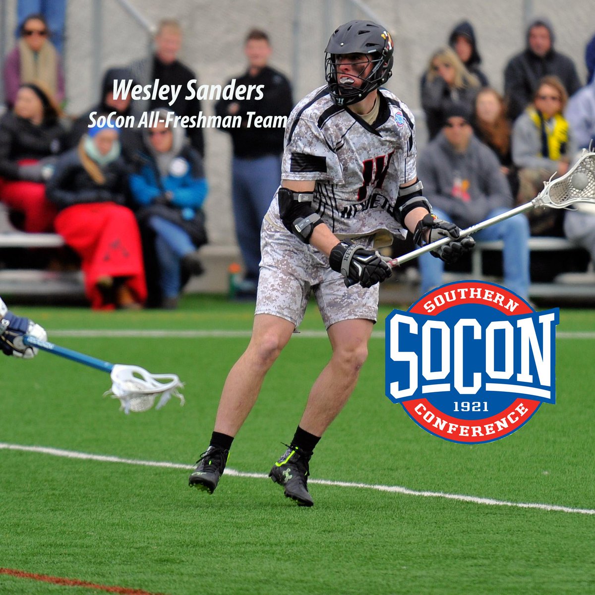 VMIAthletics's tweet photo. Congrats to lacrosse freshman midfielder Wesley Sanders on being named to the @SoConSports All-Freshman team! #VMILax http://t.co/Q1aPp1IMXH