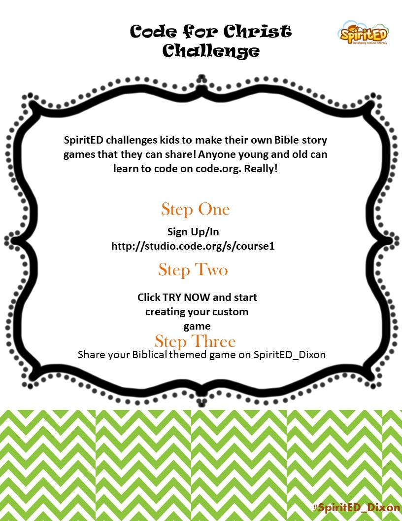 SpiritEDReading's tweet image. Up for a SpiritED Challenge? I love buff.ly/1JOwGSB! #codeforChrist buff.ly/1JOwEdq
