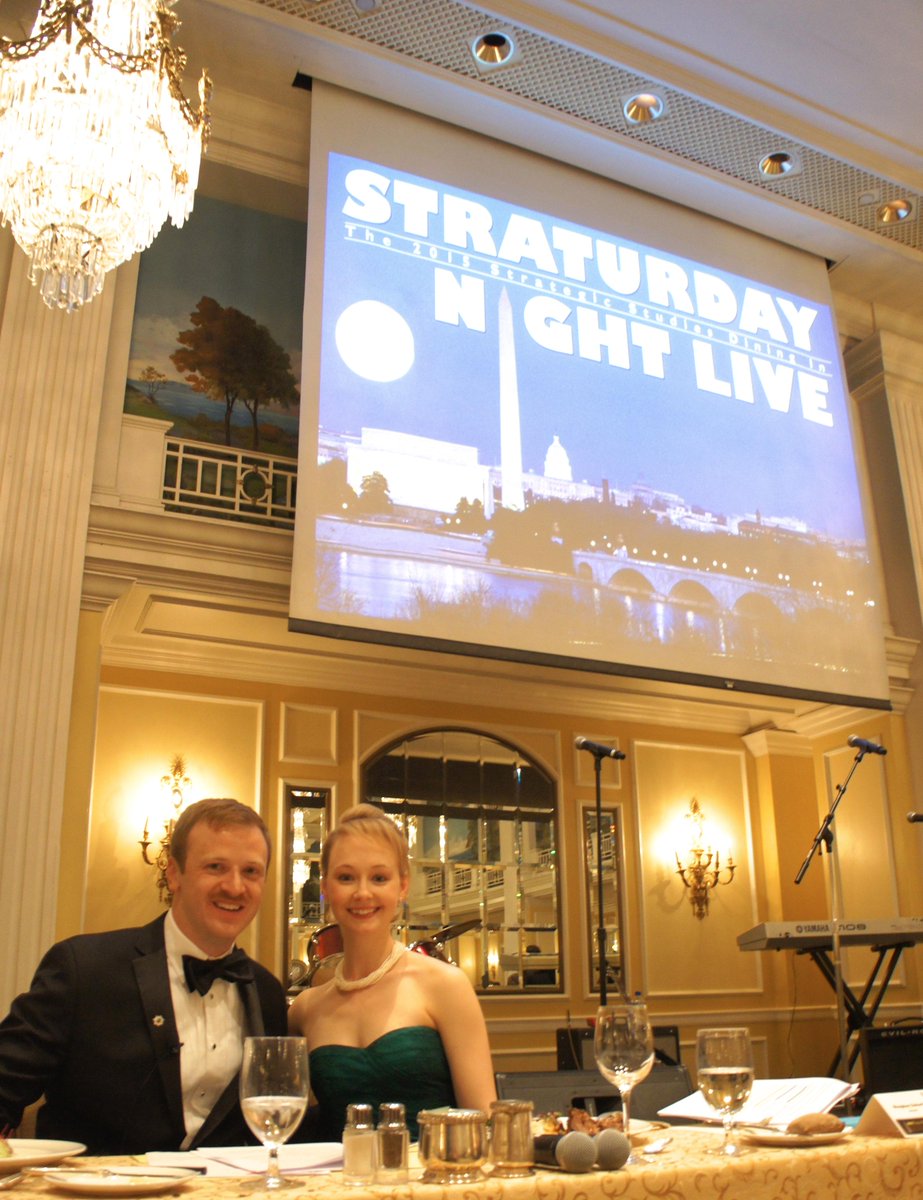 ksliney's tweet photo. #SAIS #stratdept hosts Dining In. This years' theme: Straturday Nite Live w/ hosts @BerntsenG &amp; @Balanchinarina http://t.co/rpJ0tGtUU4