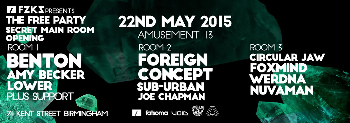 FZKSUK's tweet photo. SO THIS IS HAPPENING, @FZKSUK FREE PARTY with BENTON, @BecksOnDecks &amp; @ForeignConcept1 http://t.co/iNzqTZYo4k