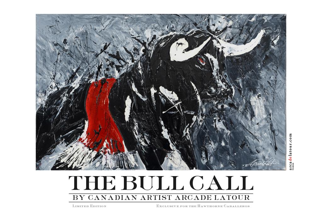 ArcadeLatour's tweet photo. THE BULL CALL/EXCLUSIVE FOR THE HAWTHORNE CABALLEROS
Posters on sale at the Hawthorne Caballeros boutique New Jersey. http://t.co/vnDMSennDT