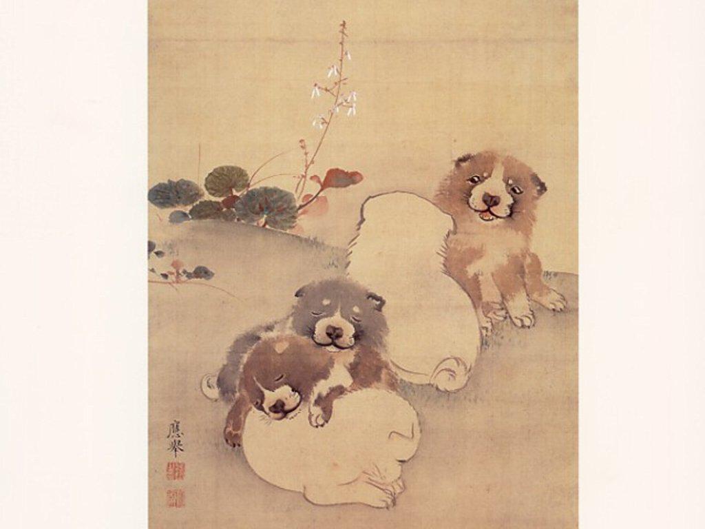 円山応挙「狗子図」（部分） これぞまさに「かわいいは正義」を体現