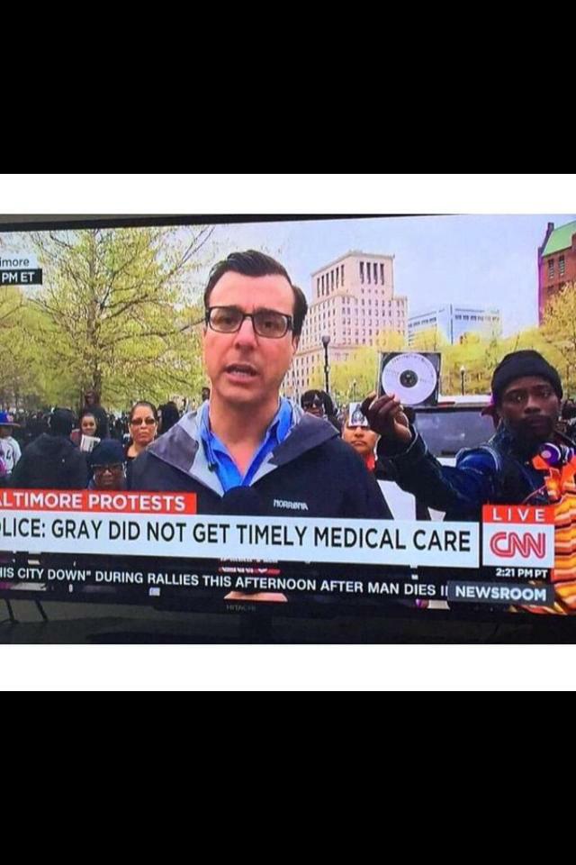 DatPiff's tweet image. In the midst of everything going on in #Baltimore, this young man found time to promote his #Mixtape.