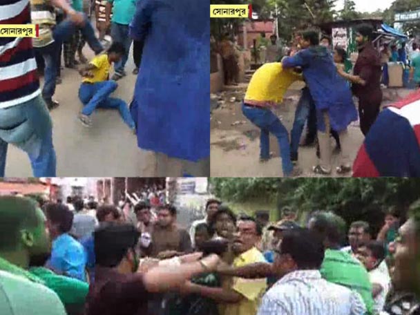 abpanandatv's tweet photo. #BengalCivicPolls #politicalClashes ফল ঘোষণা হতেই রাজ্য-জুড়ে হামলা, অভিযুক্ত তৃণমূল
http://t.co/p3be3oIdxH http://t.co/VmBxW4OstG