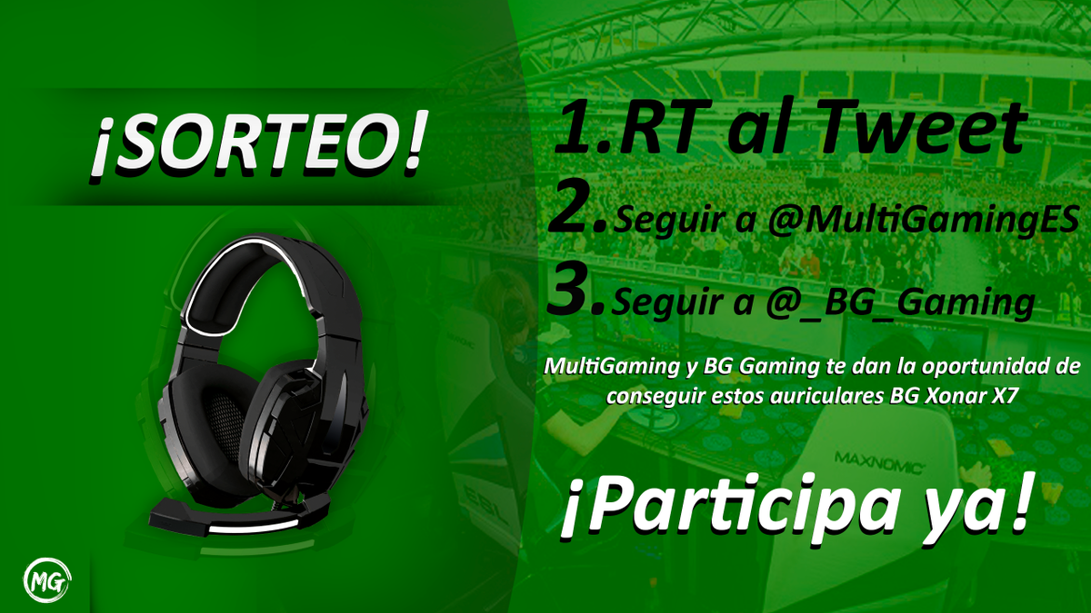 multigeekx's tweet photo. ¡SORTEO de unos auriculares BG Xonar-X7! Para participar: Haz RT a este Tweet, Sigue a @MultiGamingES y a @_BG_Gaming http://t.co/zhQCT2cog9