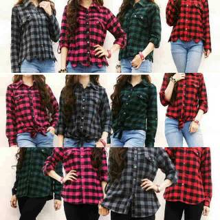 Kemeja model scallop,ikat,dan biasa dipilih aja sesuka hati cuma 85rb bahan flanel halus
