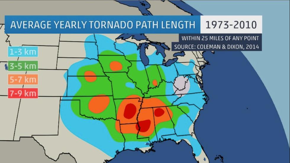 weatherchannel's tweet image. Do you know your odds of experiencing a #tornado? Studies try to quantify the risk: wxch.nl/1IjADQx #severe