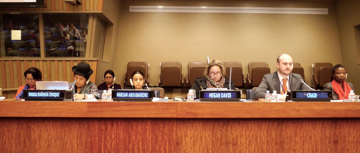 CarwilBJ's tweet photo. Permanent Forum members holding a session on Indigenous Women #PFII14 #UNPFII2015 http://t.co/SQZteUb2ls