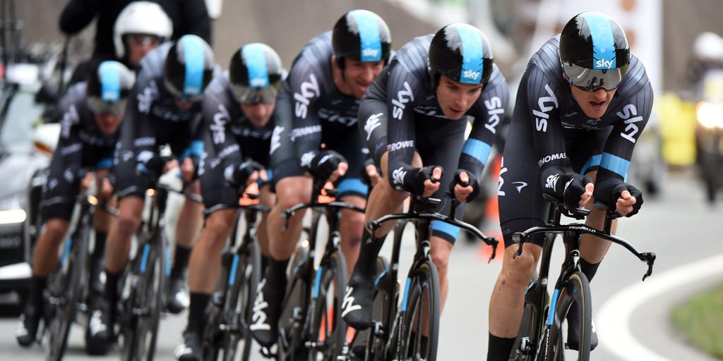 NetcompanyINEOS's tweet photo. Team Sky got #TDR2015 off to a perfect start with victory in the TTT. Report/reaction here: http://t.co/ctfhRiI1KP http://t.co/TU874onO6z