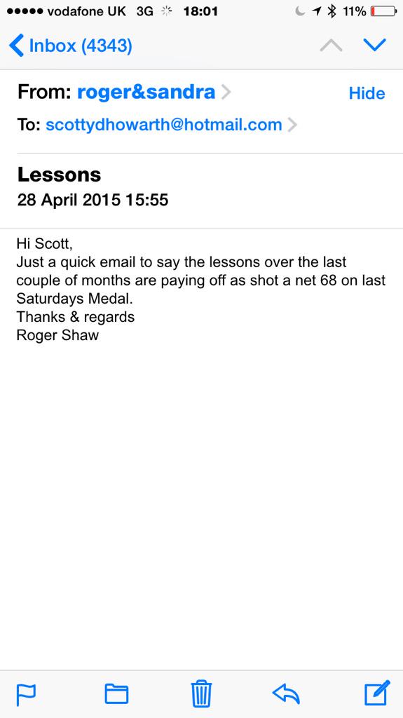 scottyhowarth's tweet photo. Love this! #jobsatisfaction #golflesssons #littlethings 07769271984 http://t.co/jjyzRNfqY6