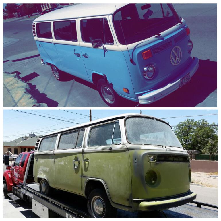svpantoja's tweet photo. By far the greatest transformation Tuesday ever, my beautiful baby girl. My 1967 VW bus 💕✌🏾️ http://t.co/eSErA4R7IP