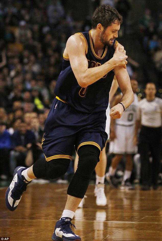 BballCoverage's tweet image. Kevin Love is likely out for the rest of the playoffs.