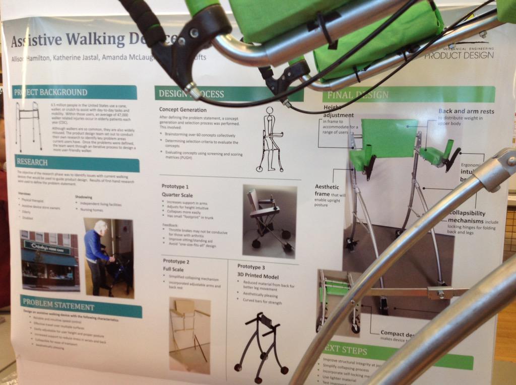 OSUengineering's tweet photo. L'Nard @supernardio, Amanda @sauceboss4, Katherine &amp; Allison innovating a better assistive walker #CapstoneShowcase http://t.co/tsCk1Ml53u