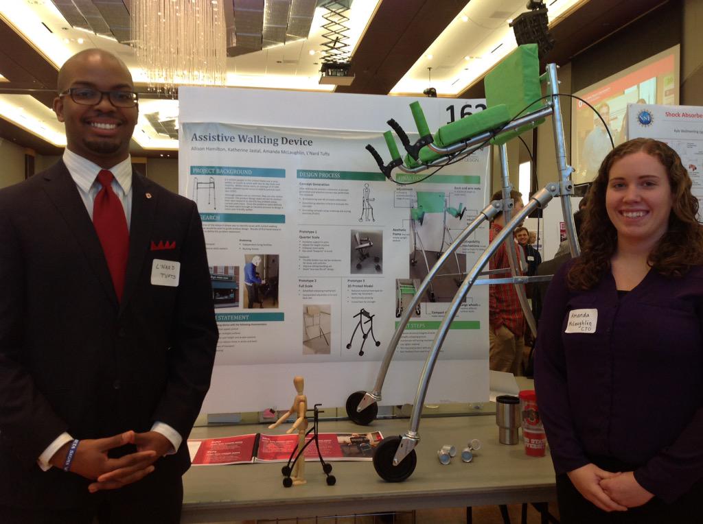 OSUengineering's tweet photo. L'Nard @supernardio, Amanda @sauceboss4, Katherine &amp; Allison innovating a better assistive walker #CapstoneShowcase http://t.co/tsCk1Ml53u