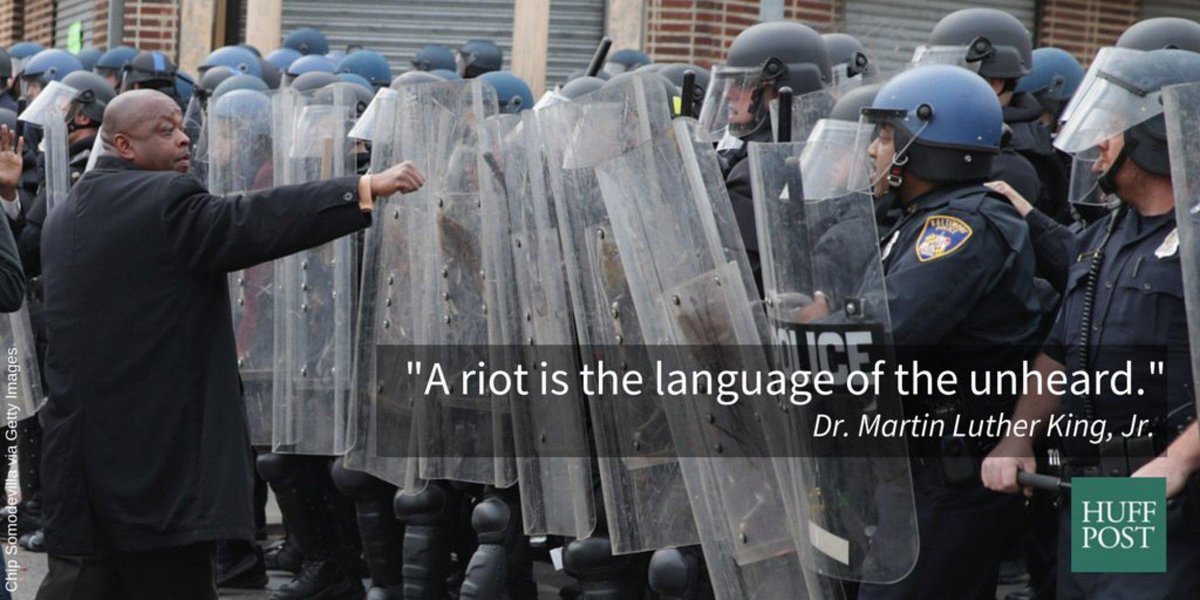 HuffPost's tweet photo. Rev. King quote sums up Baltimore  http://t.co/shb5kfqY2L http://t.co/gOaysJVUT5