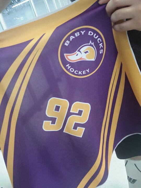 JokerJerseys's tweet photo. Baby Ducks getting #sublimation jerseys right here in #yyc. #hockeycalgary contact us! http://t.co/AjN3HR03Yr