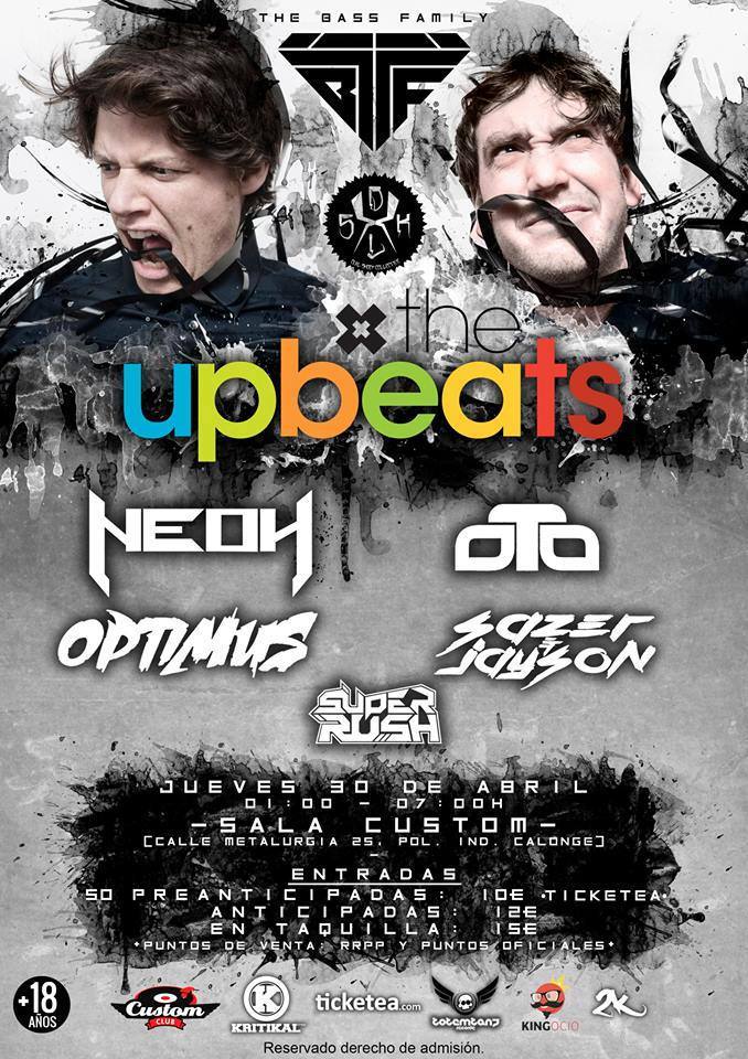 AndMassacre's tweet photo. ULTIMAS ENTRADAS, ESTE JUEVES CITA EN SALA CUSTOM CON

THE UPBEATS (2H SET)

ANTICIPADAS: 12€

CONTACTO: 640 25 46 92 http://t.co/OLwdBGlcFd