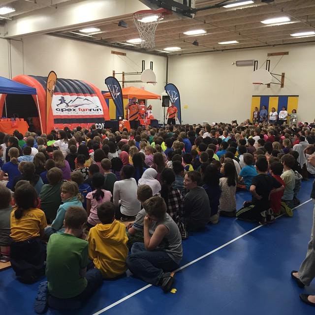 APEX Fun Run pep rally. High energy fun! Leadership and fitness lessons ...
