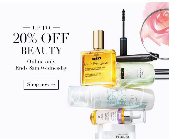 Up to 20% of Beauty at M&amp;S.com until 08:00am Weds