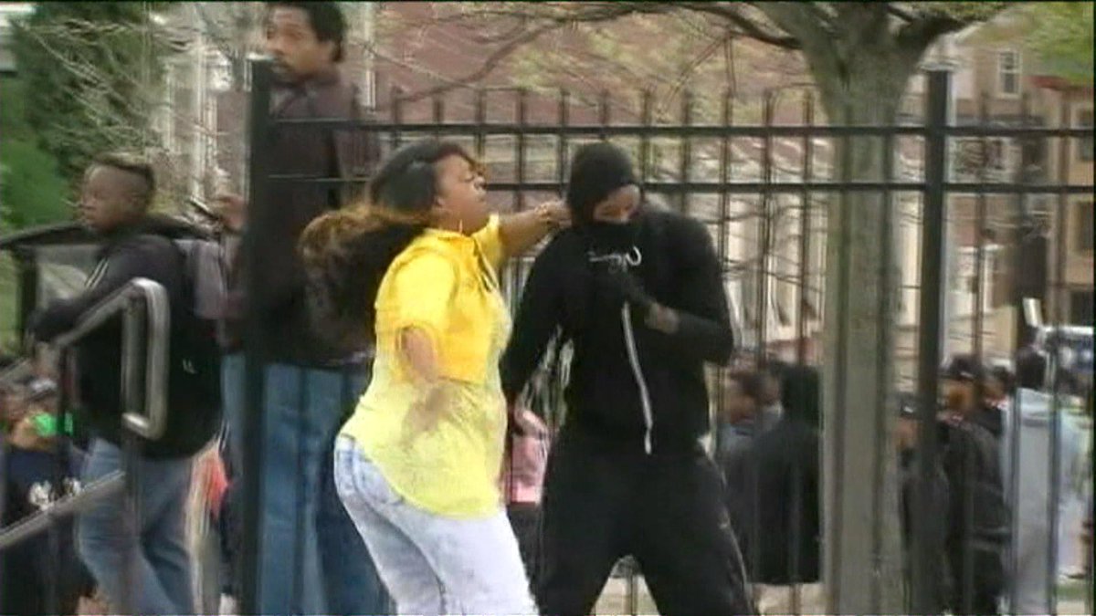 CP24's tweet photo. WATCH: Mom confronts masked son rioting in Baltimore http://t.co/QlOjnWrSWV http://t.co/sRspulrGLT