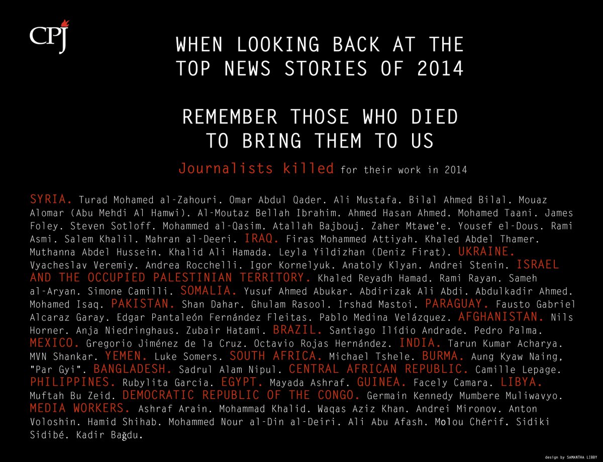 pressfreedom's tweet photo. When a country's journalists are silenced, its people are silenced.  #muckedup http://t.co/9U69sFnERa