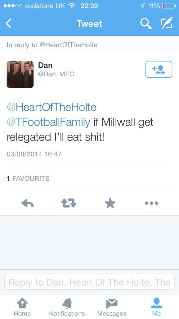 millwal_lost's tweet photo. Evening @Dan_MFC #MillwallLeagueOneTour http://t.co/W6usgmimmh