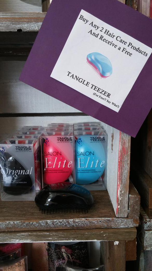 VolutionSalon's tweet image. Say wha? Buy 2 hair care products and recieve a free Tangle Teezer!