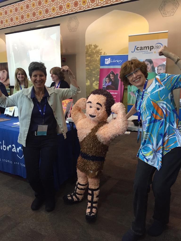 Yes, that's Zusha the Strongman as a piñata. Created by <a href="/PJLibrary/">PJ Library</a> staff in Mexico! #pjconf #muchosgracias