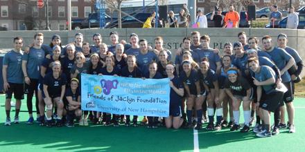 UNHWildcats's tweet photo. .@UNHfieldhockey &amp; @UNHHockey teams after the first ever @FoJFoundation Field Hockey Awareness Game. @FoJUNH http://t.co/Rc6GWLUxkl