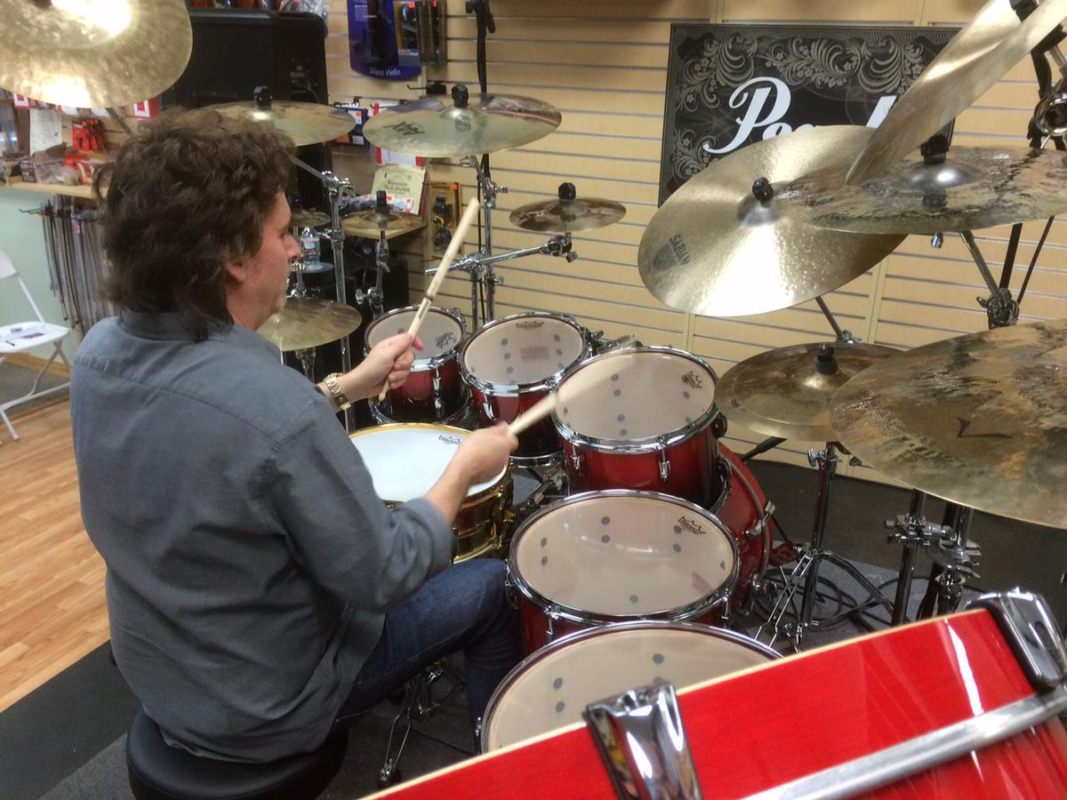 PearlDrumCorp's tweet photo. Todd Sucherman soundchecking at Gerry's Music Shop for DAY 2 for his 4-Day Clinic Tour... http://t.co/Tdks9LUJyw