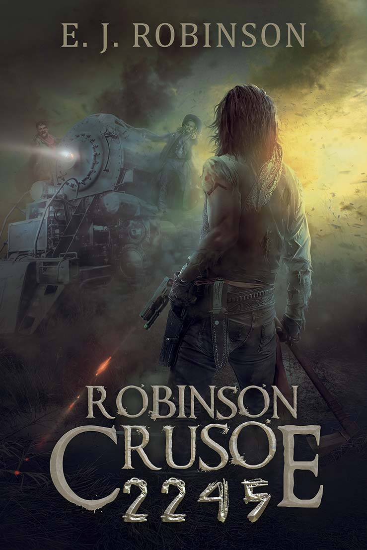 Robospawn's tweet photo. Robinson Crusoe 2245 cover by @AmaliaCht.  Book will be out sometime next month. http://t.co/rHqZDd7WnL