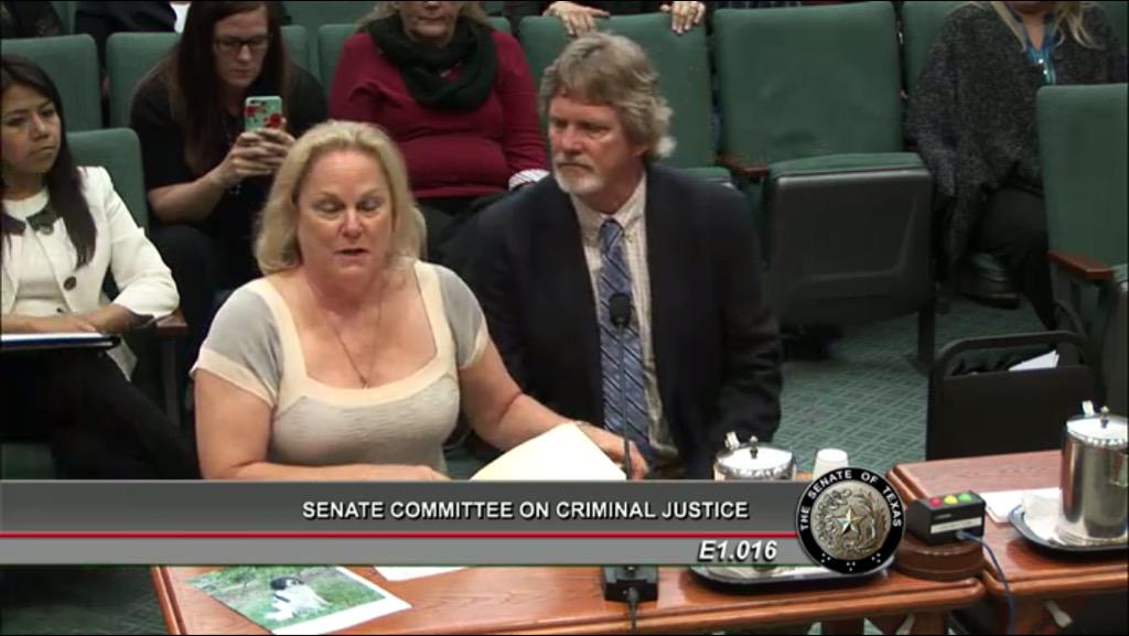 THLNTX's tweet photo. Cindy & Mark Boling testifying on #HP593 at Texas Senate today. let's get #CanineEncounter passed! #humanelegislation http://t.co/5XjvJoexGU