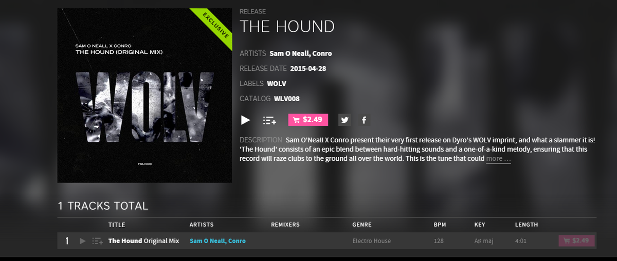 It's here! <a href="/samoneall/">Sam O Neall</a> X <a href="/conromusic/">Conro</a> #TheHound 
Get it now: bit.ly/Hound-BP