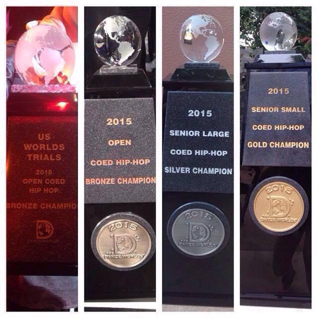 PoisonOpenCoed's tweet photo. @PghPoison bringing home 3 globes and a worlds trials globe from the 2015 Dance Worlds! Well deserved!💚💚 http://t.co/DODEDeKUfg