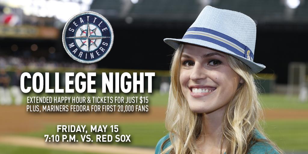 College Night is Friday, 5/15. Extended HH, 15 tix, plus