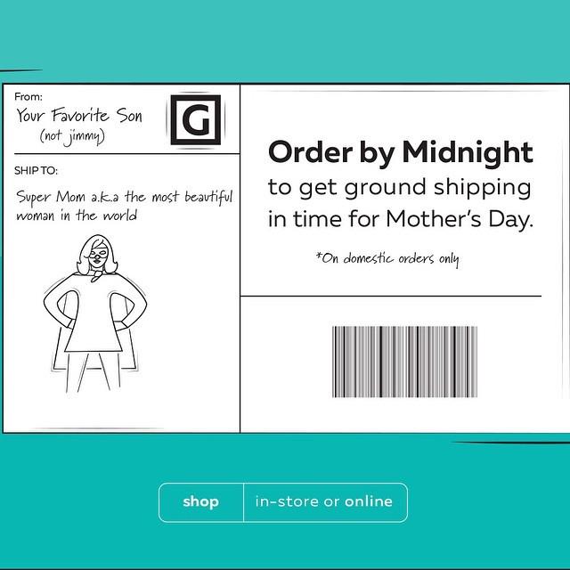 Tonight's a night for Moms. Order using ground shipping, tonight by midnight, to guarantee… ift.tt/1zbsTOy