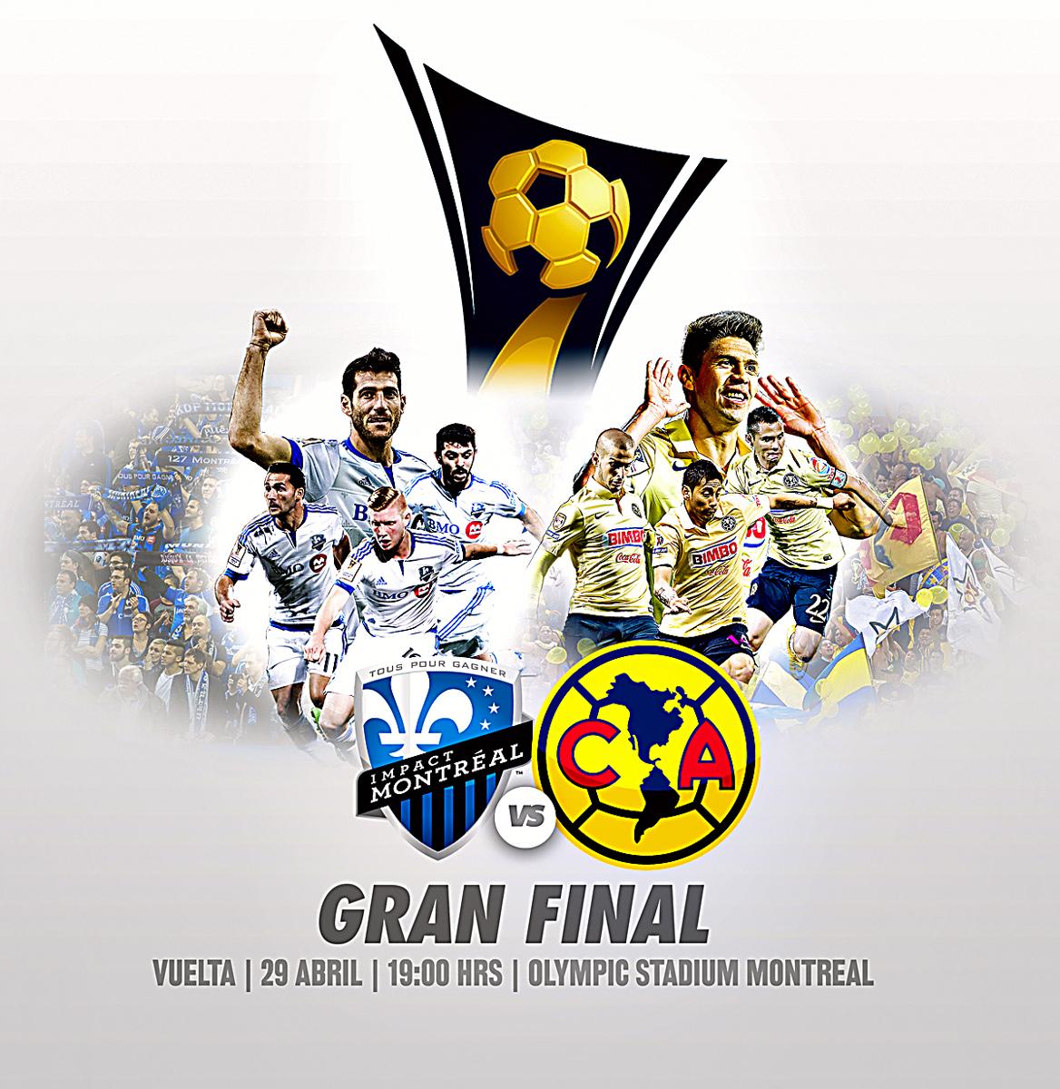 ClubAmerica's tweet photo. Mañana | Final vuelta | @TheChampions | @impactmontreal vs @CF_America | 19:00Hrs | Olympic Stadium | #DaleCampeón http://t.co/cLkQ4EPbpZ