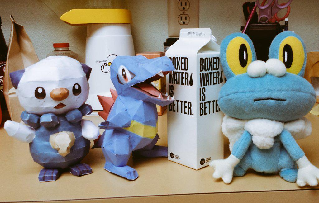 My #Pokemon brought me some #WaterInaBox to drink. Not sure which Route they found it.