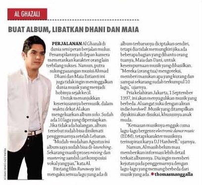 MNCupdate's tweet photo. Ada kabar nih dari si kece @AlKohler7 yg lagi sibuk garap album solo. Intip yuk #KoranSINDO #hal29 | @AlGhazalicIndo http://t.co/wLcfYSb4Pn