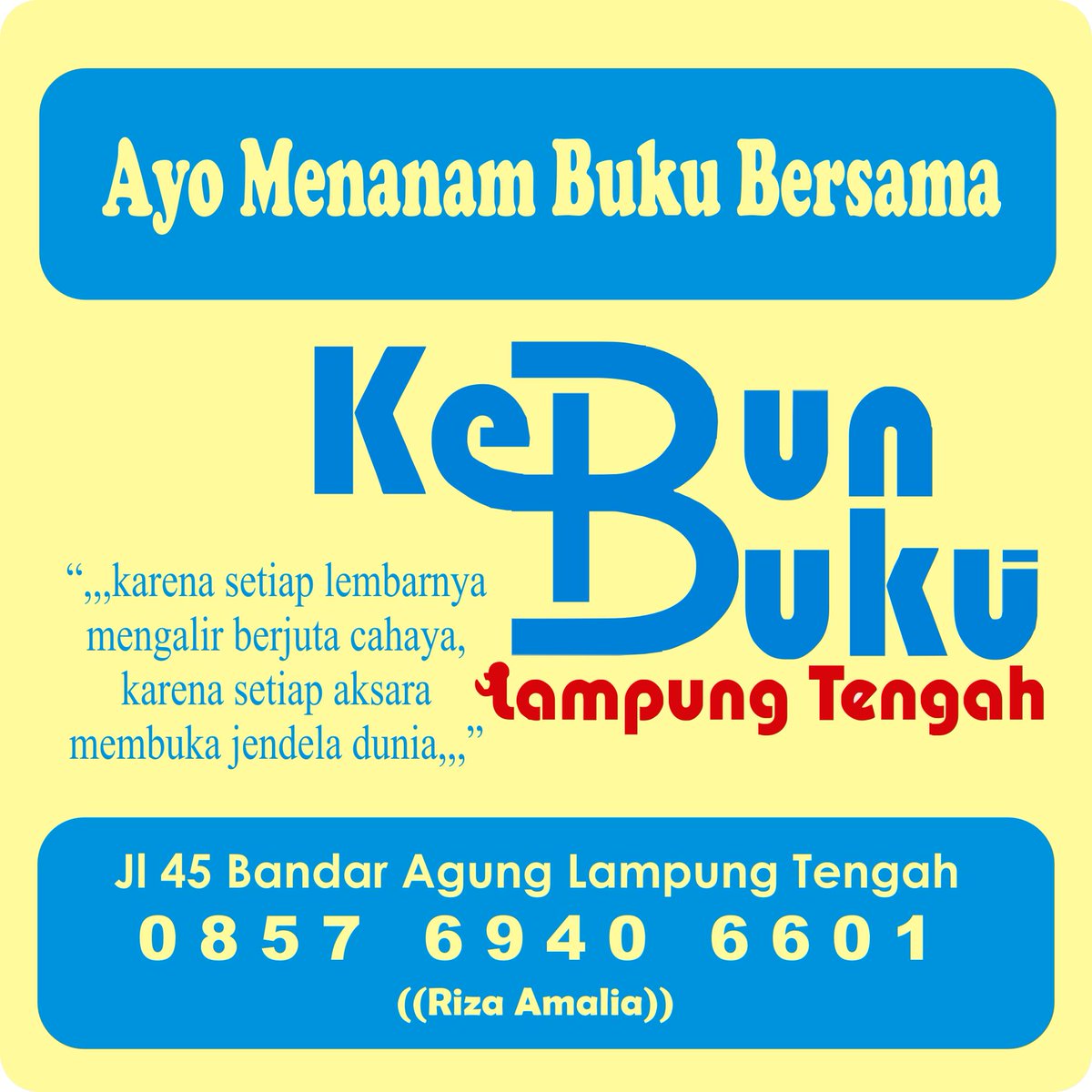 neoamroni's tweet image. Ayo donasikan buku atau uangmu,guna membuka jendela pengetahuan adek-adek di Lampung Tengah. Cp 085769406601 ( *_*)9