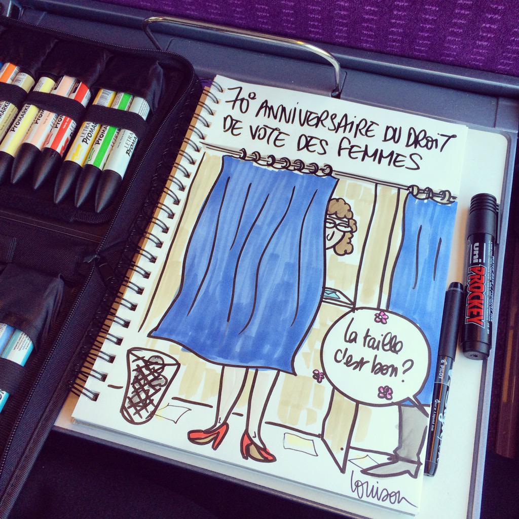laurossignol's tweet photo. :-)) RT “@Louison Dessin #égalité dans le #tégévé . #70ansVoteDesFemmes http://t.co/ekzgDF3W8b”