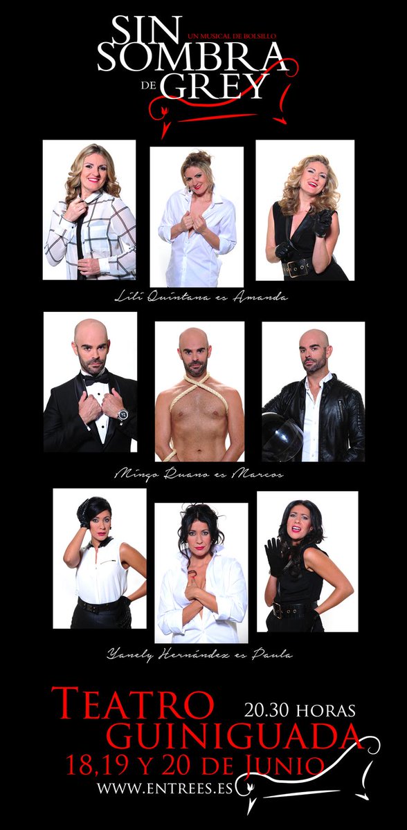 CLAPSOteatro's tweet photo. Sin Sombra de Grey vuelve al Teatro Guiniguada. 
18,19 y 20 de junio
20.30 horas
http://t.co/nWyyeSUHWI http://t.co/FlOTgii2IU