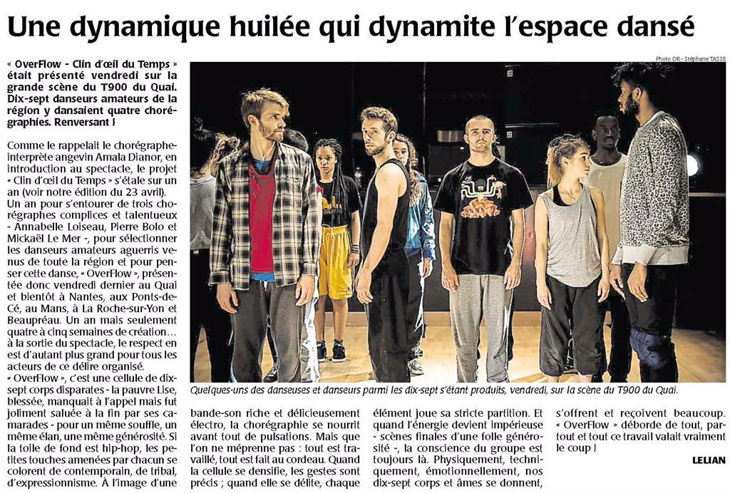 "OverFlow Projet régional 18 danseurs iAdrien,Lise,Elie,Oriane,Julie,Marion et Jean de la Roche sur Yon.