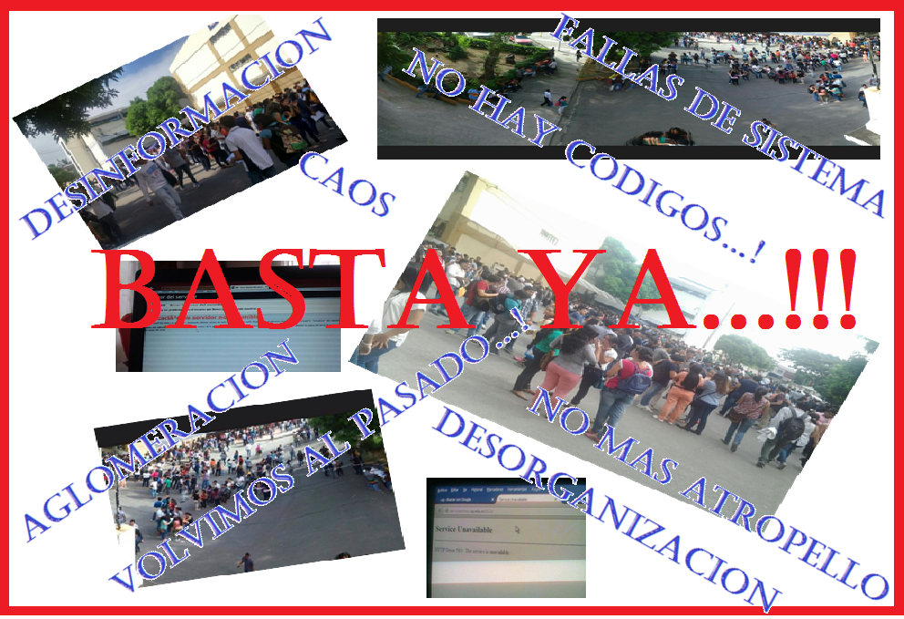 BASTA YA...!!!
NO MAS ATROPELLO...!!
POR UNA MATRICULACION DIGNA...!!!