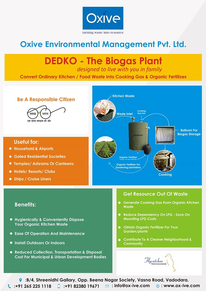 OxiveEnviro's tweet image. #DEDKO #Biogas #Plant has #dynamic #usage is that it can be used even in a #Household to #hotels #swachhbharatabhiyan