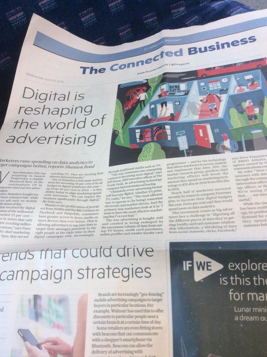 Excellent supplement in the <a href="/FT/">Financial Times</a> today about the developing nature of advertising and the impact of digital.